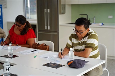 Participants at Beginners Guide to Marketing workshop in Community Business Hub in Fairfield City HQ