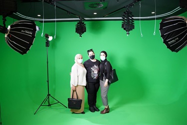 Guests pose in Studio HQ during the launch of Fairfield City HQ