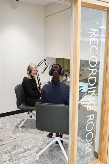 Visitors using the recording studio during Fairfield City HQ launch