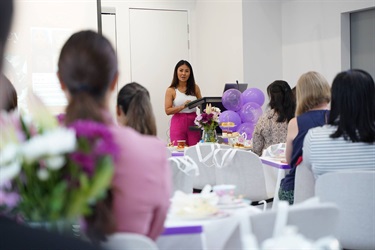 Guest speaker Jenny Dinh at International Womens Day High Tea in Fairfield City HQ