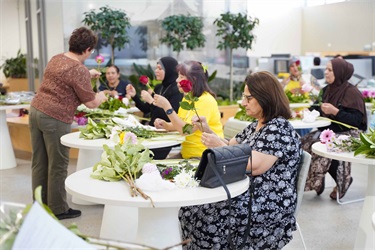 Attendees at the flower workshop for International Women's Day 2023