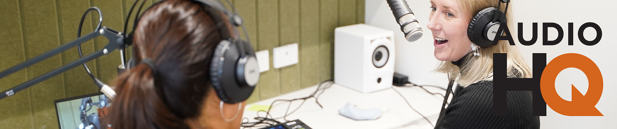 People recording in Studio HQ