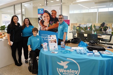 Participants with stall at SkillsRoad Expo at Fairfield City HQ