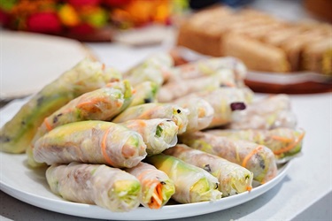 Platter of rice paper rolls