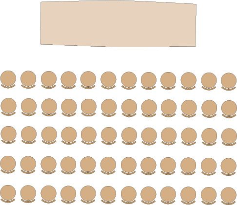 Auditorium style floor layout for Fairfield City HQ Community Space Room