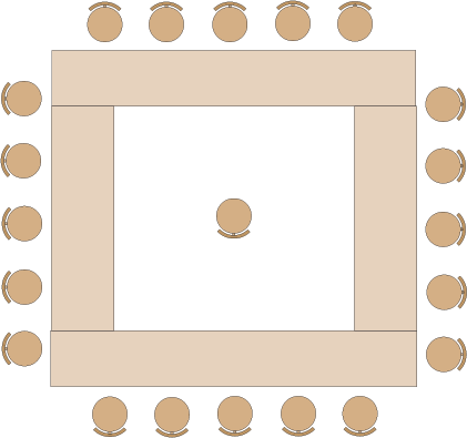 Hollow Square Style floor layout for Fairfield City HQ Community Space Room