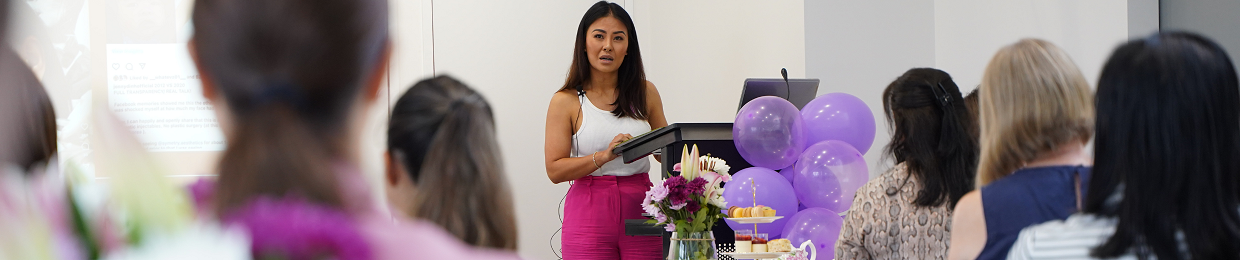 Jenny Dinh speaking at International Women's Day High Tea in Fairfield City HQ.jpeg