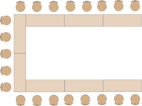 U-Shape Style floor layout for Fairfield City HQ Community Space Room